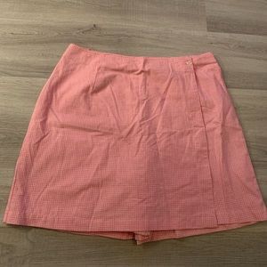Pink gingham skort